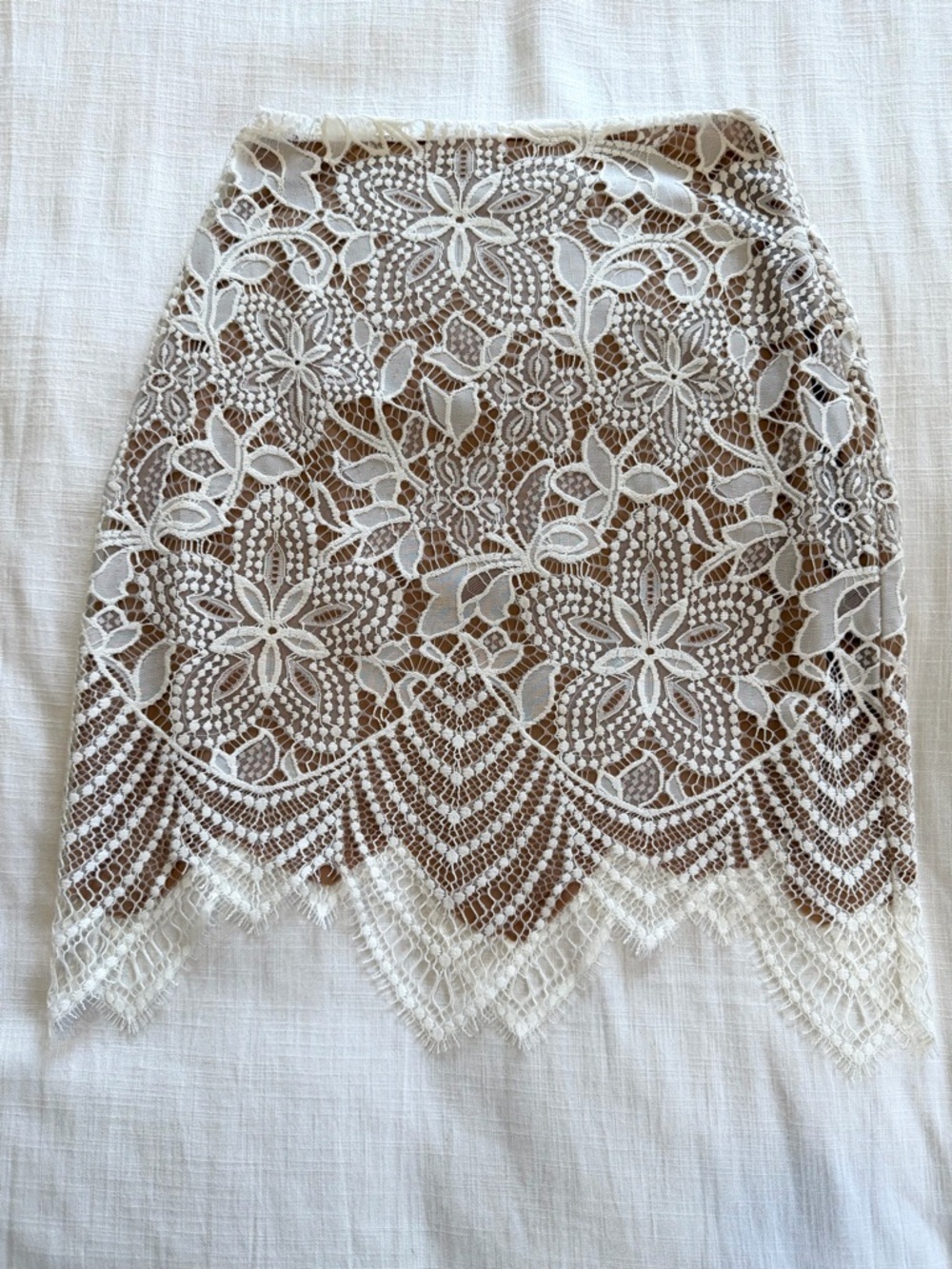 For Love and Lemons Guava Skirt White & Nude - Picture 2 of 13